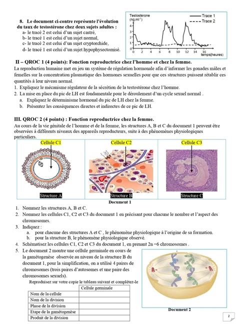 Bac Sc expérimentales Sciences SVT Devoir de controle n1 réalisé par