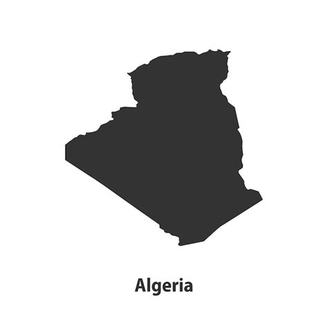 Mapa De Silueta De Alta Calidad De Argelia Aislado Sobre Fondo Blanco