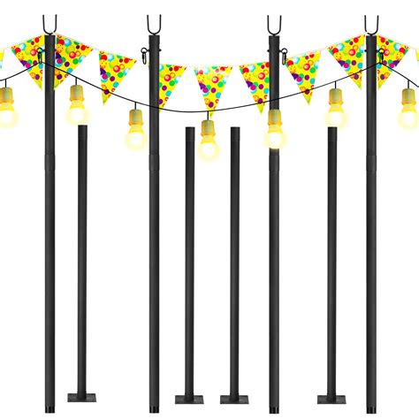 Buy Naturein String Light Pole Stand For Deck Pack Ft Heavy Duty