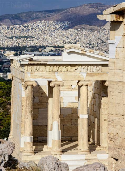 Der Tempel Der Athena Nike Akropolis Unesco Weltkulturerbe Athen