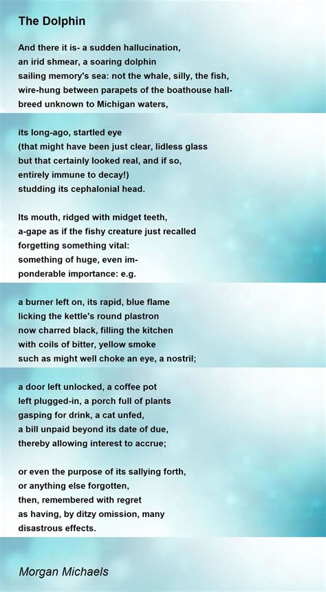 The Dolphin The Dolphin Poem By Morgan Michaels