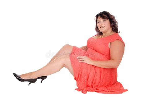 Overweight Woman Sitting On Floor Stock Image Image Of Body Figure