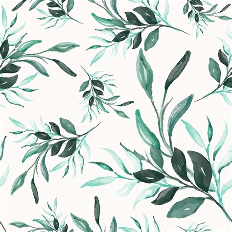 Free Vector Hand Drawn Watercolor Leaves Floral Seamless Pattern