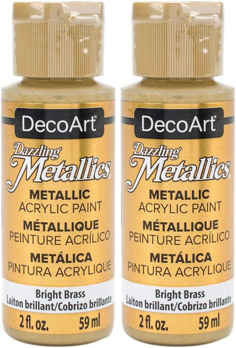 2 Pack DecoArt Dazzling Metallics Acrylic Colors Bright Brass 2