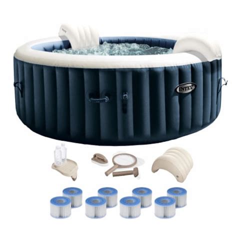 Intex Purespa Plus Inflatable Portable Bubble Jet Spa Hot Tub With Deluxe Bundle Piece Fred