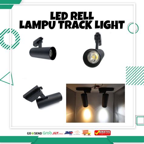 Jual Lampu Track Rell W Cob Spot Sorot Desain Rel Trek Led Hitam