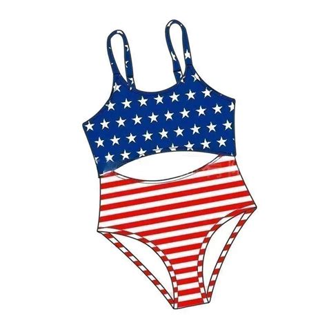 American Flag Pattern Bikini Swimsuit Beach Travel Swimsuit Striped Star Print Alibaba