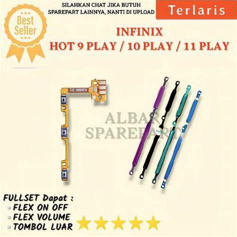 Jual TOMBOL ON OFF POWER VOLUME INFINIX HOT 10 PLAY 11 PLAY X688 X688b B C FULLSET Jakarta