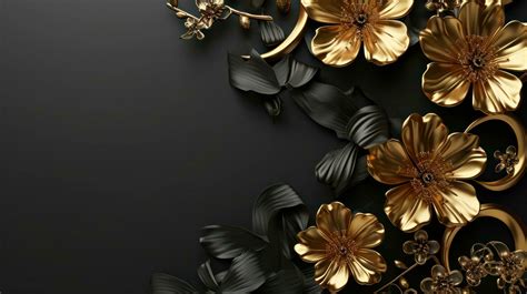 Black And Gold Floral Background Stock Photos, Images and Backgrounds ...