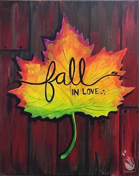 How to Paint Colorful Fall in Love at a Painting with a Twist night out!