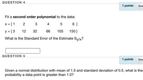 Solved Fit A Second Order Polynomial To The Data What Is