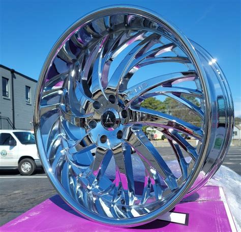 26 Inch Staggered Chrome Artis Decatur 5x5 5x127 Wheels Rims 26x9