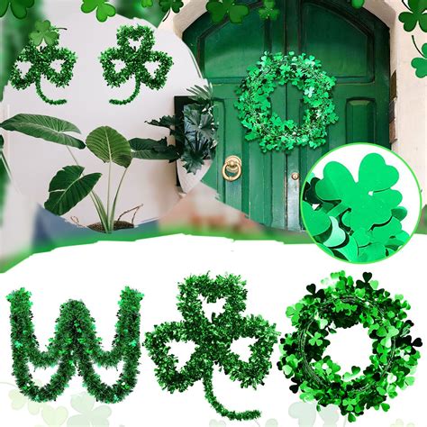 TKing Fashion St Patricks Day Decorations 3Pc Shamrock Clover Green