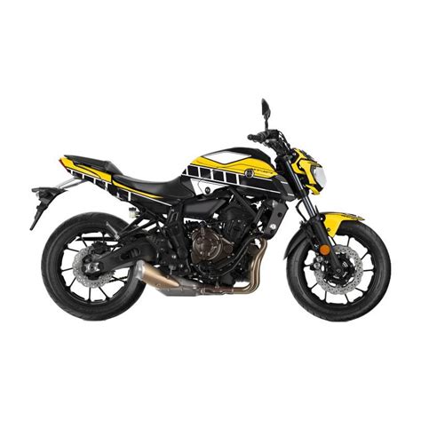 Kit déco Kutvek brillant Vintage Jaune Yamaha MT 07 14 17 Pièces