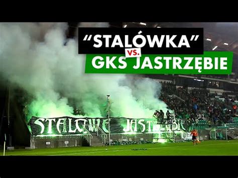 Kibice na meczu Stal Stalowa Wola GKS Jastrzębie DOPING OPRAWA