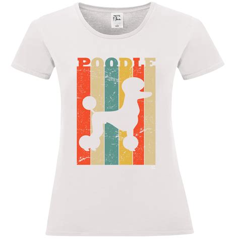 1tee Womens Poodle Dog Breed Colourful Retro T Shirt Ebay