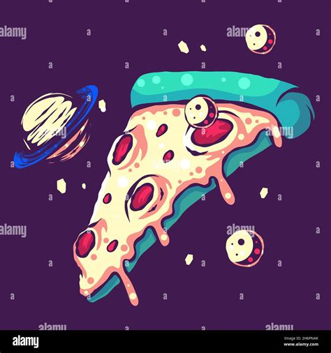 SPACE PIZZA ILLUSTRATION Stock Vector Image & Art - Alamy