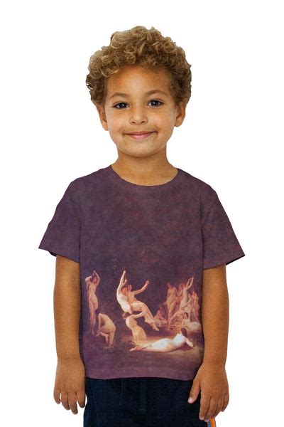 Kids William Adolphe Bouguereau The Nymphaeum 1878 Kids T Shirt