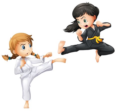 Cartoon Karate Girl Clip Art