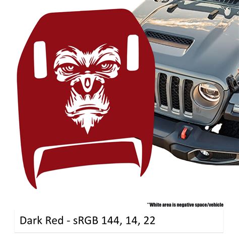 Gorilla Face Clawed Foot Hood Decal Jeep Mojave Hood Decal