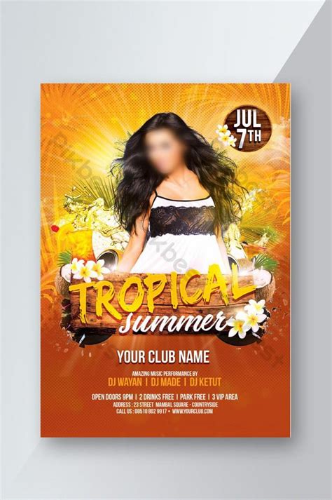 Tropical Summer Party Flyer Psd Template Psd Free Download Pikbest