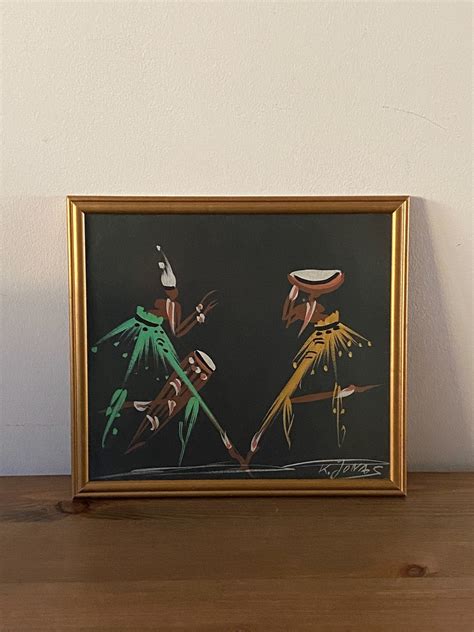 Vintage African Tribal Art Framed Belgian Congo 1950s Gouache - Etsy