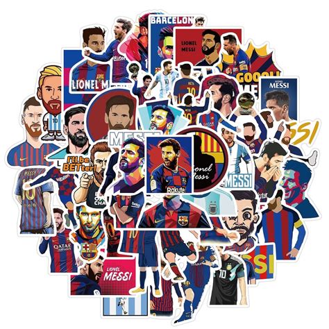 50pcs Lionel Messi Stickers Pack Argentina Football Star Etsy