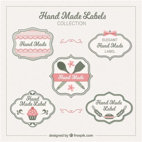 Free Vector | Elegant labels about crafts