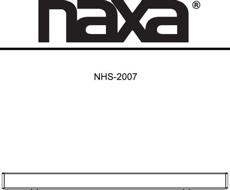 User Manual Naxa Nhs 2007 English 15 Pages