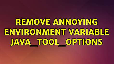 Ubuntu Remove Annoying Environment Variable Java Tool Options Youtube