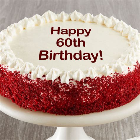 Happy 60th Birthday Red Velvet Cake delivered