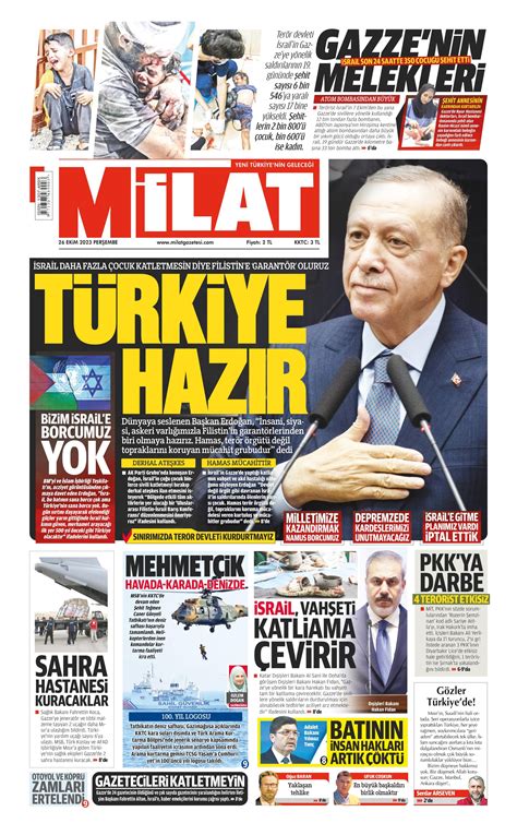 Milat Gazetesi Ekim Per Embe G N Man Eti