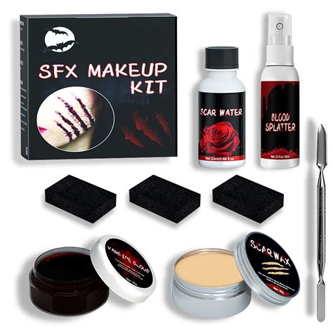 Buy Halloween Sfx Makeup Kit Scars Wax Fake Blood Gel Fake Blood Spray