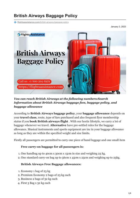 British Airways 2023 Baggage Allowance My Baggage Lupon Gov Ph