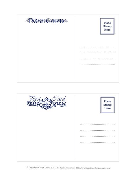 Free Blank Printable Postcards Free Printable