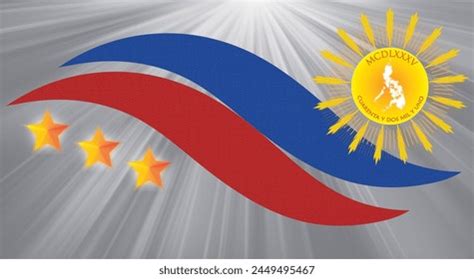 Philippine Flag Concept Three Stars Sun Stock Illustration 2449495467 | Shutterstock