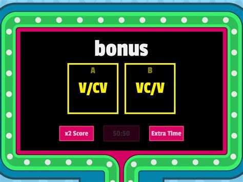 Syllable Patterns V Cv And Vc V Gameshow Quiz