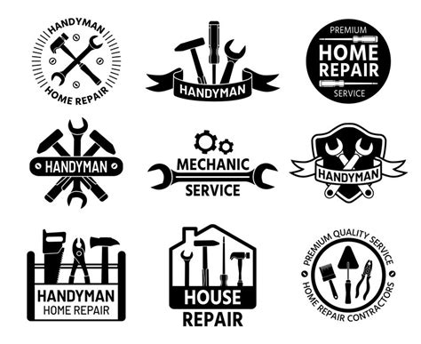 Handyman Logo Mechanic And Home Repair Service Logos With Constructio