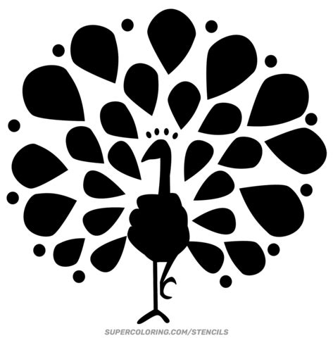 Peacock Stencil | Free Printable Papercraft Templates