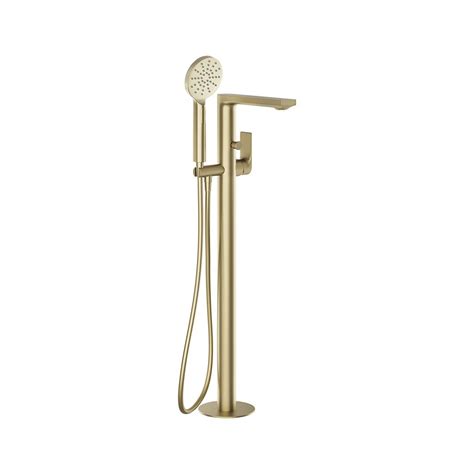 Kallan EASY PLUMB Floor Standing Bath Shower Mixer Brushed Brass AJ