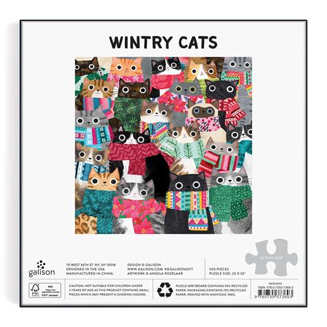 Snapklik Wintry Cats Piece Puzzle From Galison X