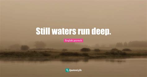 Still waters run deep.... Quote by English proverb - QuotesLyfe