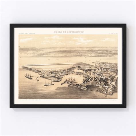 Southampton Docks Map 1883 Old Map of Southampton Docks Art Vintage ...