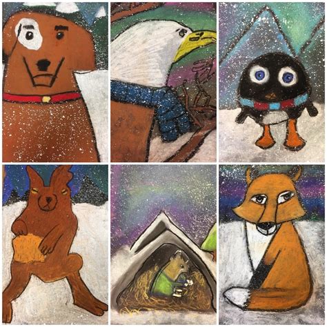 Winter Animals in Chalk Pastel - THIS LITTLE CLASS OF MINE