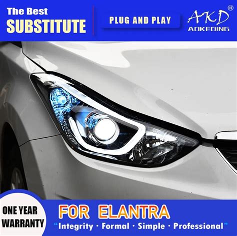 AKD Faro Delantero LED Para Hyundai Elantra Faros Delanteros DRL Se Al