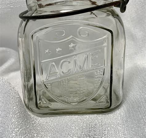 Antique Acme Glass Company Square Mason Jar Canning Etsy