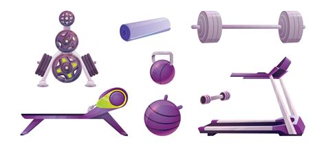 Cartoon set of gym workout equipment 23203635 Vector Art at Vecteezy