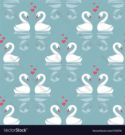 Seamless Pattern With Swans Royalty Free Vector Image