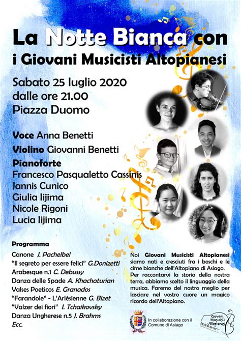 Concerto Dei Giovani Musicisti Altopianesi Per La Notte Bianca Ad