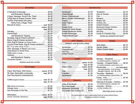 Online Menu Of Clancys Sidney Oh